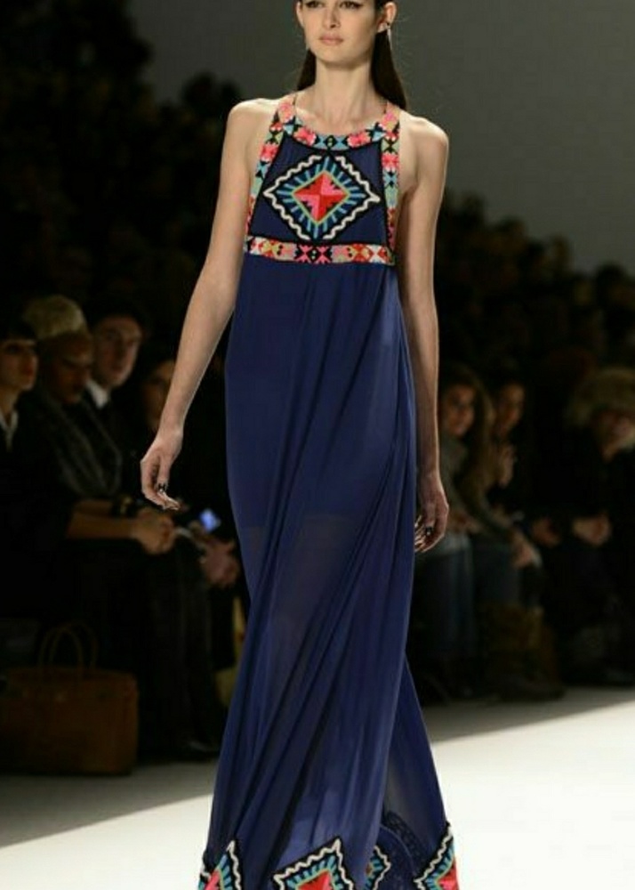 Blue tribal dress